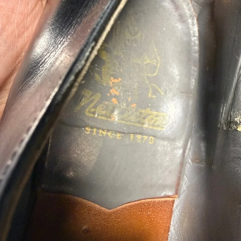 Nettleton Plain Toe Black Leather Derby Dress‎ Shoes Mens 10.5